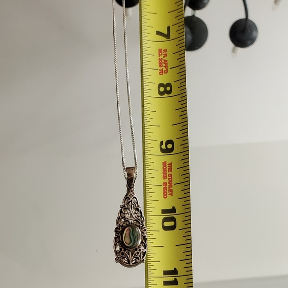 Sterling Silver Filigree Abalone Pendant - Picture 11 of 11